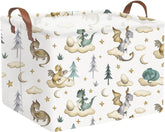 FXOCSHE rectangular dinosaur basket with watercolor art for organized toy storage.