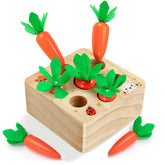 FZHZZ Montessori carrot harvest game: engaging wooden sorting for toddlers to build fine motor skills