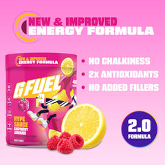 G Fuel Hype Sauce 2.0 scoop closeup; sugar-free energy without crash.