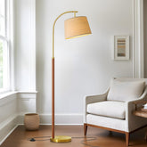 G-SAFAVA 62.5-inch wood floor lamp arc base for stability around kids