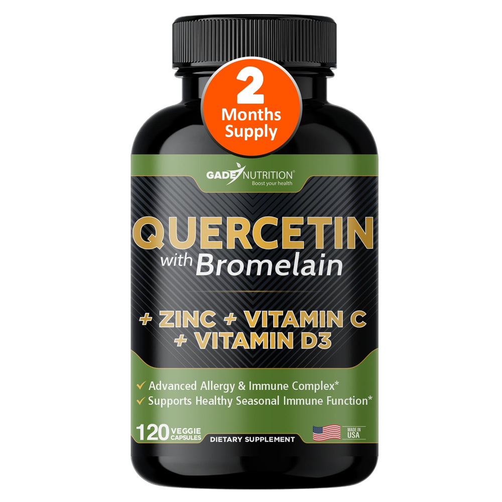 GADE Nutrition Quercetin with Bromelain capsules bottle for everyday immune support.