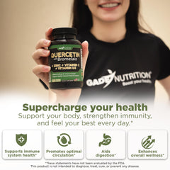 GADE Nutrition Quercetin with Bromelain capsules closeup showing capsule texture.