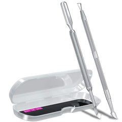 GA&EN cuticle-pusher-scraper 2pc metal silver for precise cuticle care.