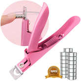 GA&EN light pink nail clipper with magnet sizers for precise length control.
