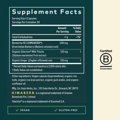 Gaia Herbs Berberine & Milk Thistle capsules support digestion and liver wellness
