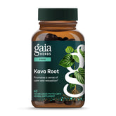 Gaia Herbs Kava Root bottle showing calming support for stressful days.