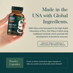 Gaia Maca Root packaging highlighting organic maca root