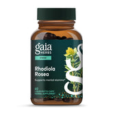 Gaia Herbs Rhodiola Rosea bottle for daily stress support and balanced energy.