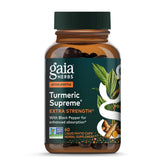 Gaia Herbs Turmeric Supreme Extra Strength bottle front showing active lifestyle support