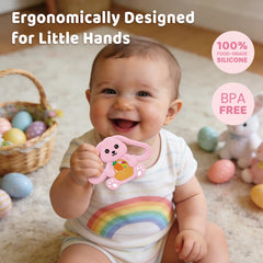 Gaiabliss bunny teether textures for gentle teething relief.