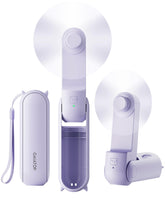 GAIATOP portable fan folded to lipstick size for pocket carry and quick cooling