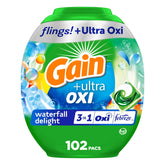 Gain Flings Ultra OXI Waterfall Delight Pack refreshing clothes with crisp scent