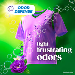 Close-up of Gain Moonlight Breeze label highlighting Odor Defense