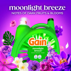 Pouring Gain Moonlight Breeze into a washing machine for fresh laundry
