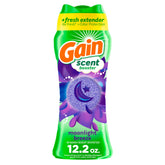 Gain Moonlight Breeze beads dispense for long-lasting laundry freshness.