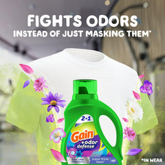 Measuring cup shows precise dosing with Gain detergent.