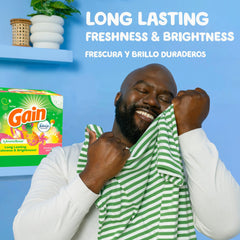 Gain Hawaiian Aloha powder detergent in the drum delivers bright, clean results