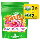 Gain Super Flings Hibiscus Hula pacs front view for easy cleaning and fragrance