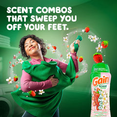 Gain Tango beads being poured into washer for easy laundry scent boost