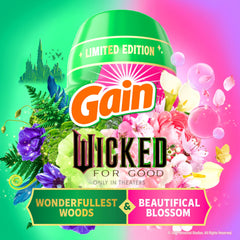 Packaging side view of Gain Wicked For Good scent booster with limited edition branding.