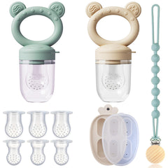 Gairssda 4-pack anti-drop baby feeder in action for mess-free feeding.