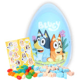 Galerie Bluey jumbo egg with candies and stickers invites playful unboxing for kids
