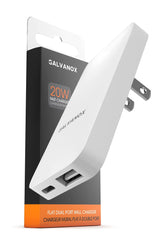 Galvanox Type-C Flat Wall Charger side ports provide flexible charging for multiple devices.