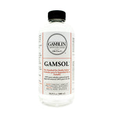 Gamblin Gamsol solvent bottle 16 oz for thinning oil colors safely.