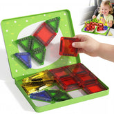 Gamcrown travel tiles with tin box baseboard offer stable play on road trips