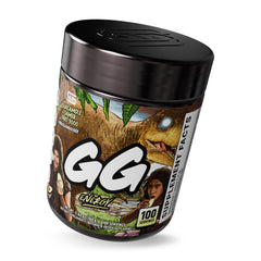 GG Energy powder being scooped into water for focused, long-lasting energy.
