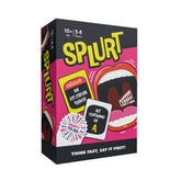 Gamewright Splurt: cards-deck on table for quick thinking under time pressure.