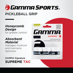 Close-up texture of GAMMA Supreme Overgrip showing soft, durable material.