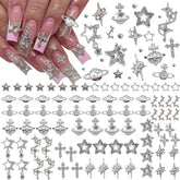 Ganepwns star nail charms with rhinestones for a dazzling manicure accent