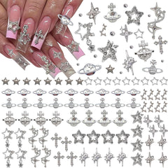 Ganepwns star nail charms with rhinestones for a dazzling manicure accent