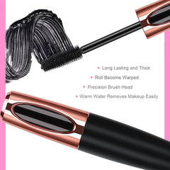 GAOSENLONK mascara wand closeup highlights silk fibers for fuller lashes.