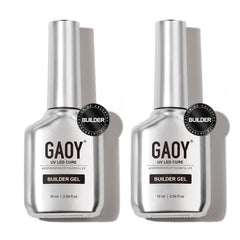 GAOY 2pcs clear builder gel bottle front view for natural-looking extensions.