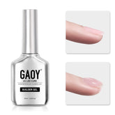 GAOY Clear Builder Gel bottle (16ml) ideal for natural-looking extensions at home.