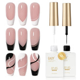 GAOY gel nail polish art liner white bottles for DIY French tips.