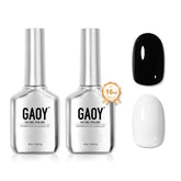 GAOY gel nail polish kit black 16ml bottle for bold at-home manicures