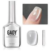 GAOY Glassy Cat Eye gel polish bottle with holographic glow for chic nails.