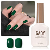 GAOY emerald green gel nail polish bottle close-up for long-lasting home manicures.