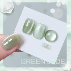 GAOY green jade glitter holographic polish swatch highlights shimmering party-ready nails.