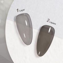 GAOY Jelly Nude Black polish under UV lamp for a quick 60-second cure.