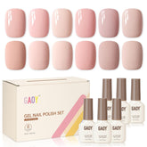 GAOY Macaron peach-pink swatch for a glossy minimalist manicure.