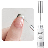 GAOY metallic-silver-gel-liner with mirror-finish for striking nails.