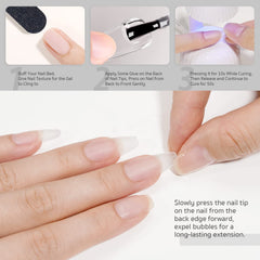 GAOY Nail Glue Gel basecoat application swatch illustrates 2-in-1 efficiency