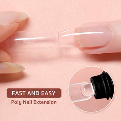 GAOY poly gel clear swatch shows smooth finish ideal for creative designs.