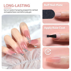 GAOY Poly Gel curing under UV light in 60 seconds.