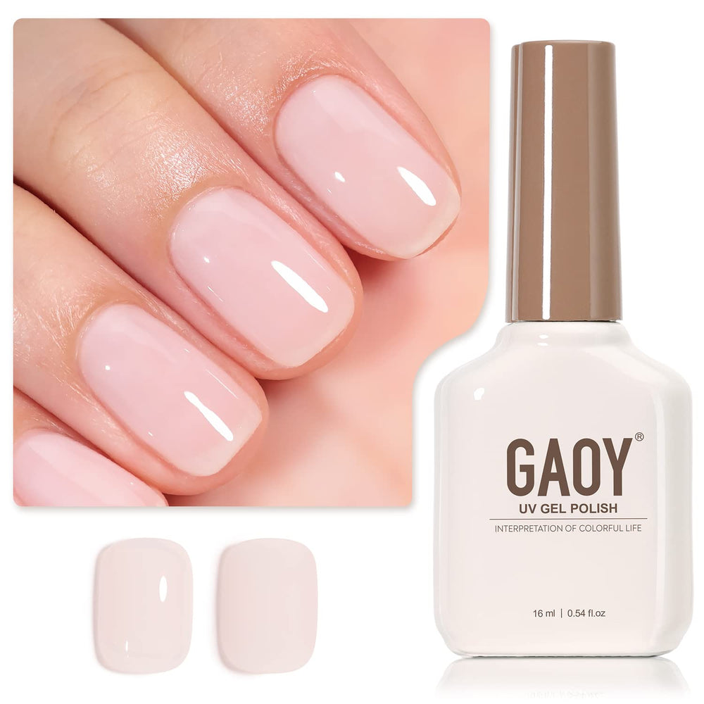 GAOY Sheer Light Pink Gel Polish bottle showing translucent color for at-home nail art.