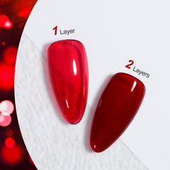 GAOY Sheer Red Gel Nail Polish bottle close-up showing translucent layering potential